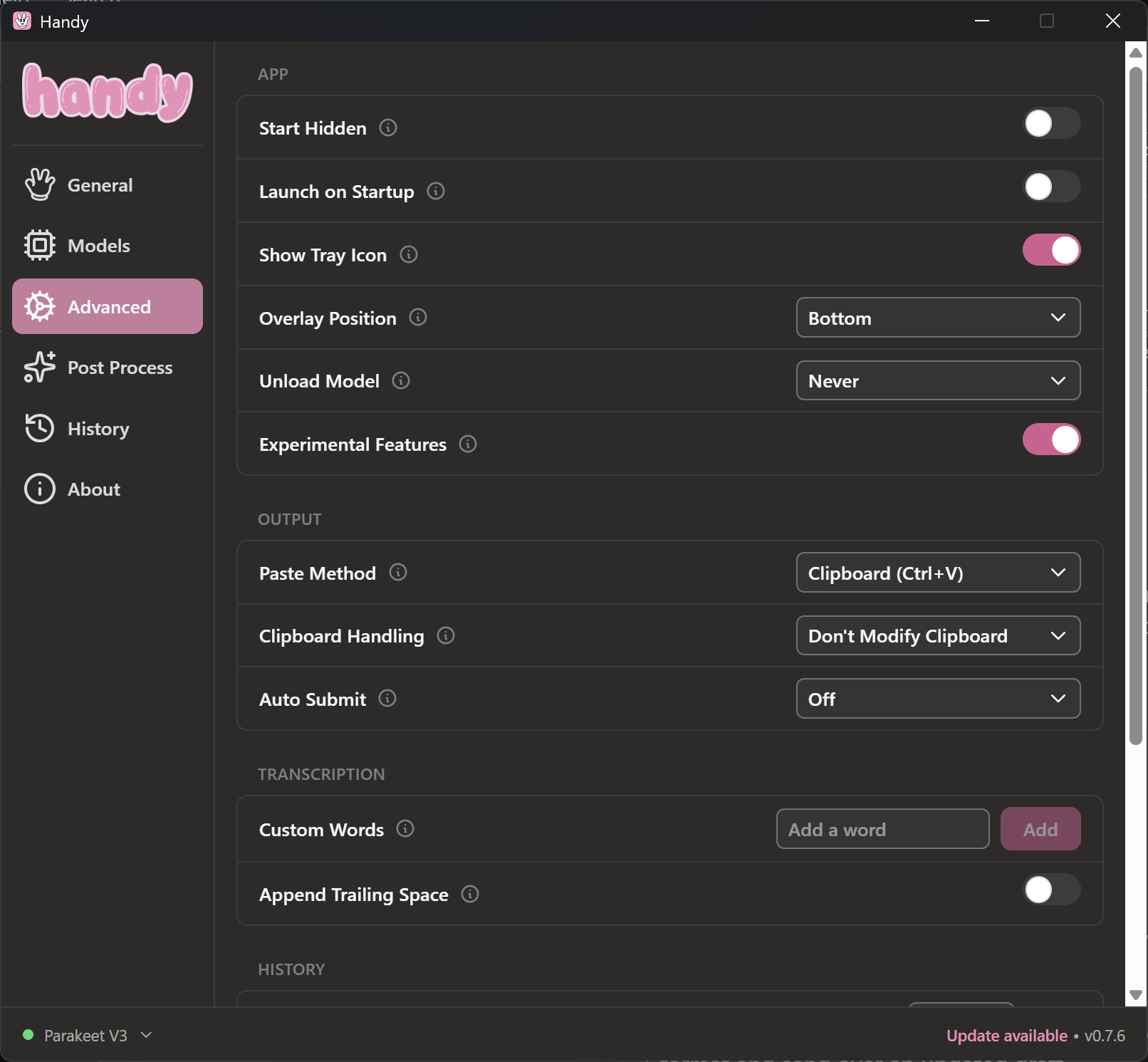 Handy advanced option page 1