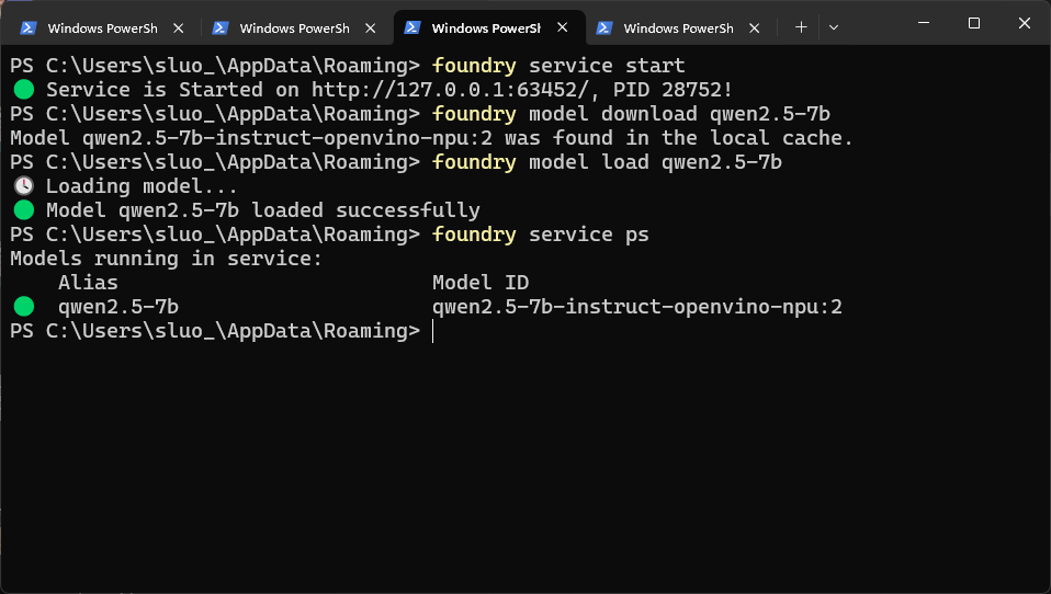 Setting up Foundry Local service
